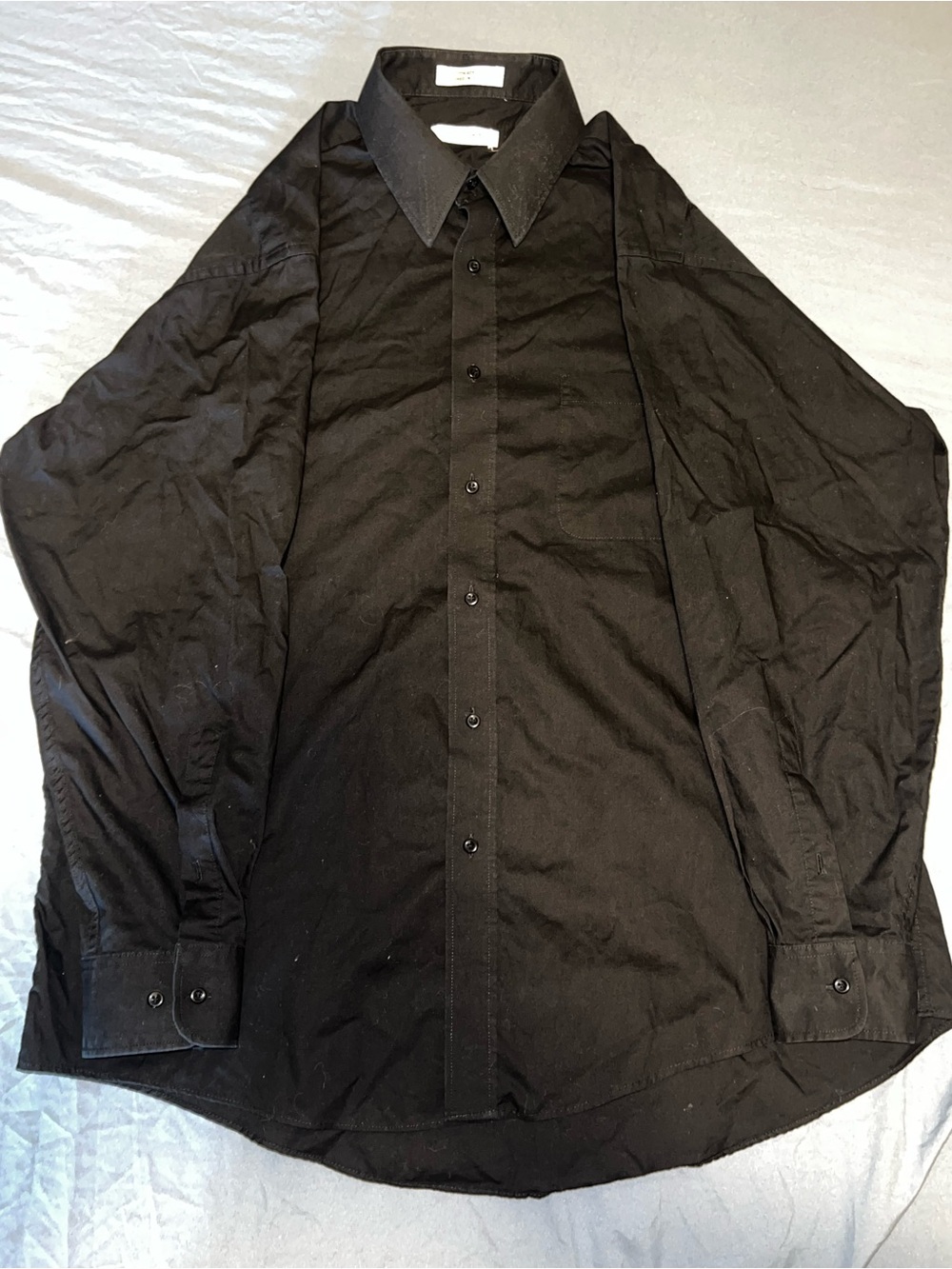 Pierre Cardin Black Long-Sleeve Button Shirt